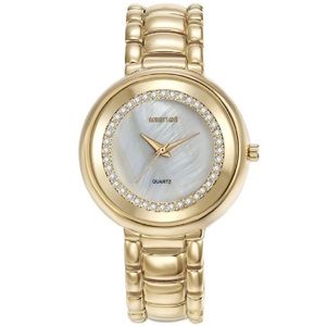 Gold Mestige Lewis Swarovski Crystals Pearl Watch